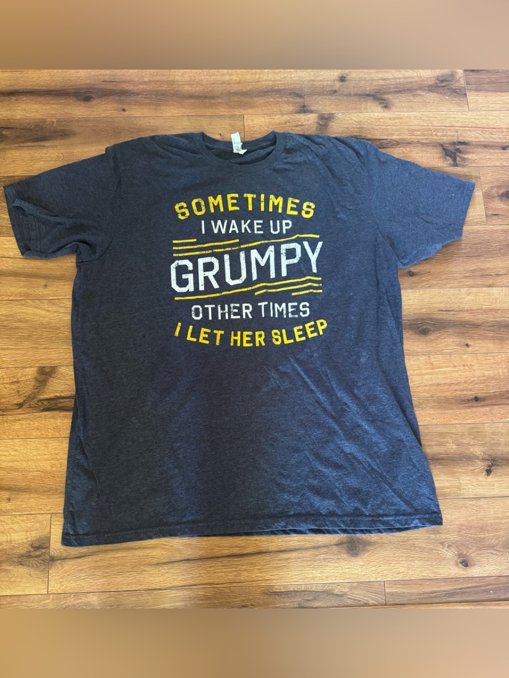 Men's Dark Gray Graphic T-Shirt - "Sometimes I Wake Up Grumpy"